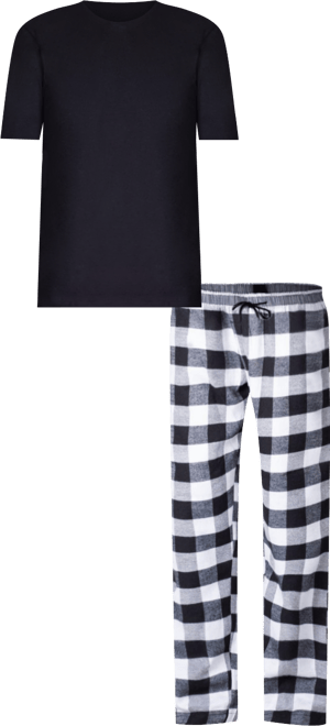 Men's Short Sleeve Flannel Pajama Set