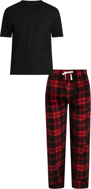 Men's Short Sleeve Flannel Pajama Set