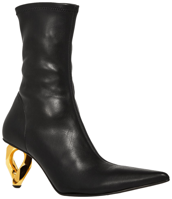 Women's Pointed Toe Chain Heel Boots