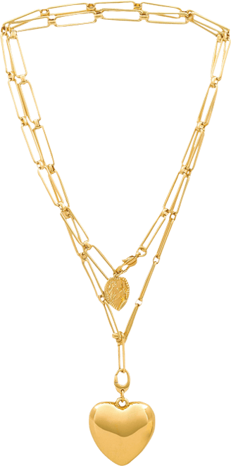 X Revolve Puffy Heart Chain Necklace