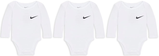 Nike Essentials Bodys de manga larga paquete de 3 para bebé (0 a 9 meses)