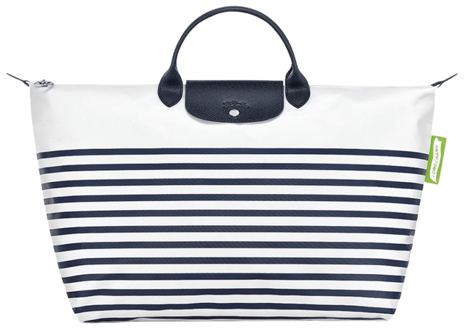 chanel striped tote bag
