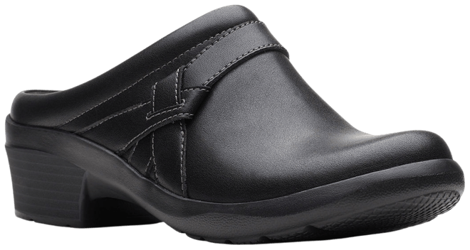 Clarks Angie Mist Womens Round Closed Toe Clogs, Color: Black
