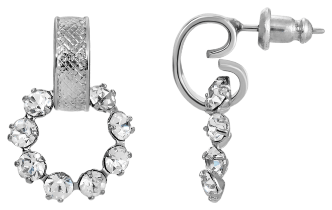 Crystal Front Facing Hoop Earrings