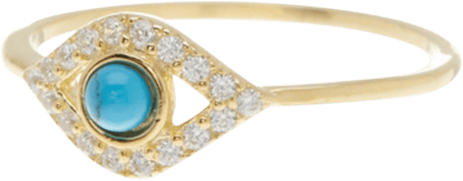 ADORNIA 14K Gold Plated Evil Eye Ring - Macy's