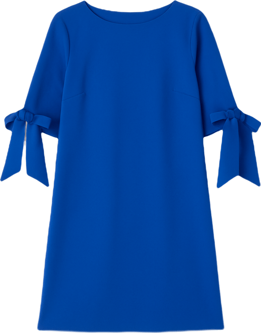 Women's Tie Cuff 3/4-Sleeve Crew Neck Shift Dress