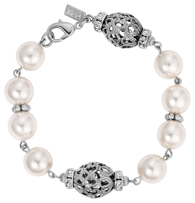 Crystal Acrylic Filigree Bead Bracelet