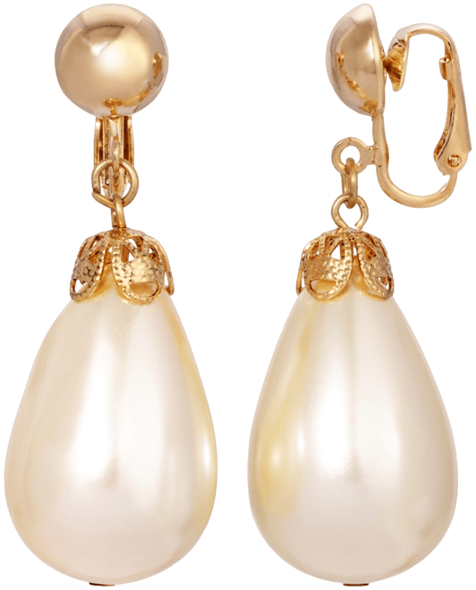 Acrylic Imitation Pearl Drop Clip Earrings