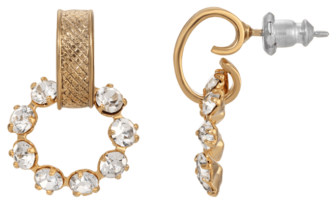 Crystal Front Facing Hoop Earrings