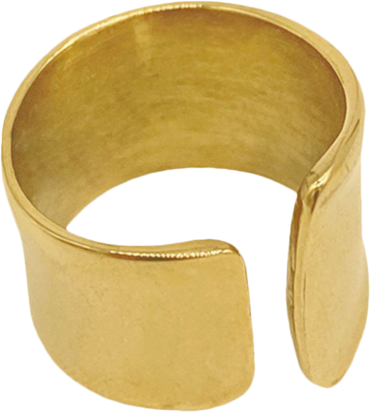 14K Gold Plated Tall Open Band Ring