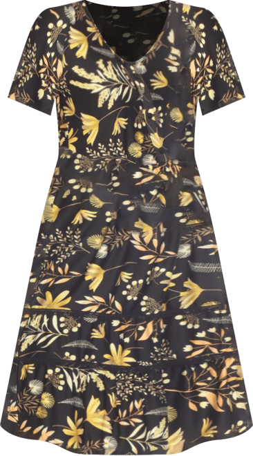 Women's Floral Short Sleeve Knee Length Dress