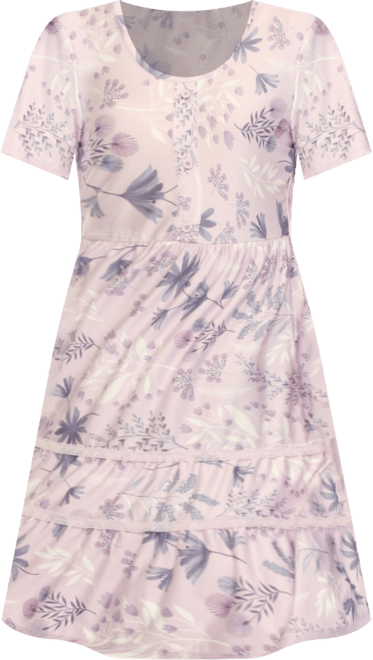 Women's Floral Short Sleeve Knee Length Dress