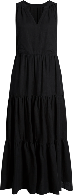 Women's Split-Neck Sleeveless Maxi Dress