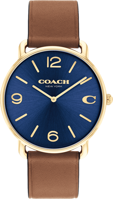【COACH】Unisex Elliot Black Leather Strap Watch, 36mm COACH Unisex Elliot Saddle Leather Strap Watch 40mm - Macy's