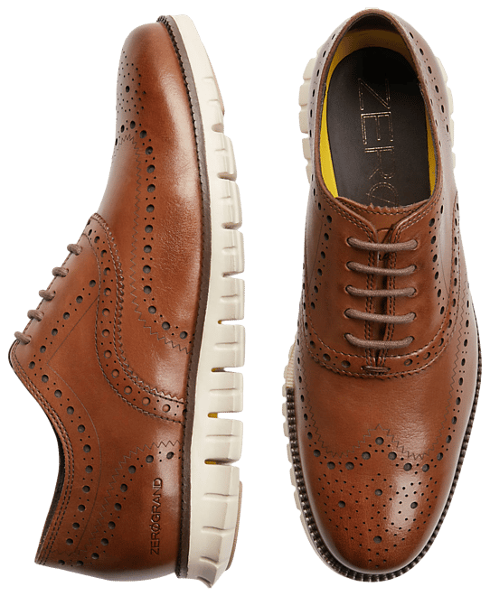 Cole Haan Zerogrand Wingtip Oxfords, Tan - Men's Shoes | Men's Wearhouse