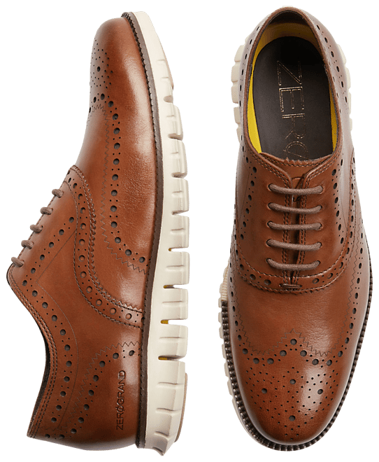 Cole Haan Zerogrand Wingtip Oxfords, Tan - Men's Shoes | Men's Wearhouse