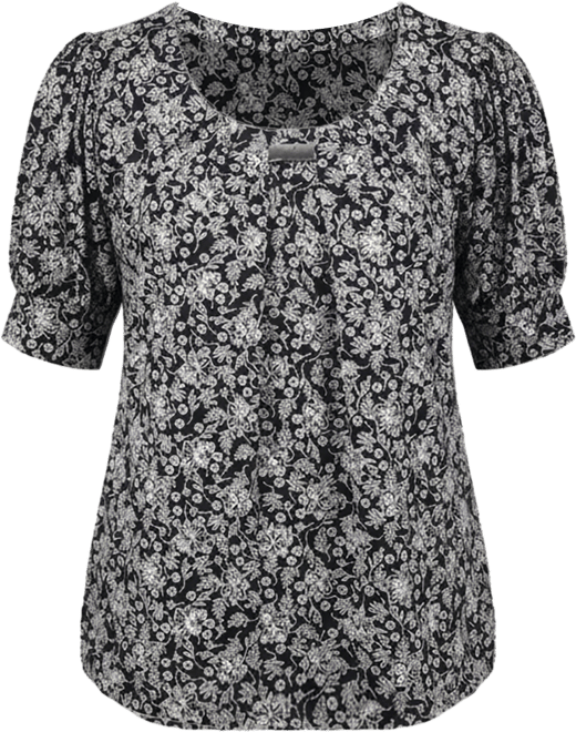 Petite Printed Balloon Sleeve Top