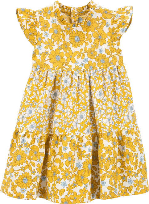 Ladies yellow floral outlet dress