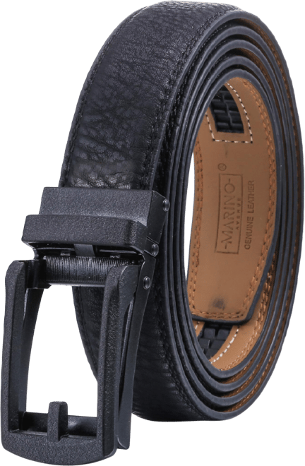 Marshal Men's Genuine Leather Ratchet Dress Belt With Automatic