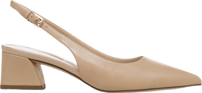 Women's Racer Pointed Toe Block Heel Slingback Pumps