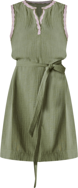 Women's Embroidered Sleeveless Popover Dress