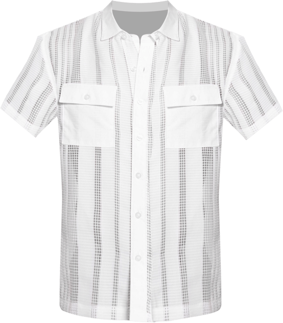 GUESS Men's City Mesh Stripe Pocket Shirt - Macy's