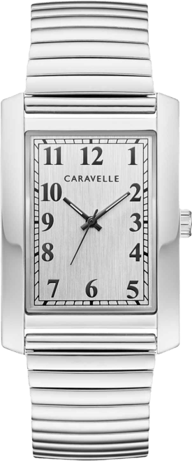 designed by Bulova Men's Dress Stainless Steel Expansion Bracelet Watch 30mm