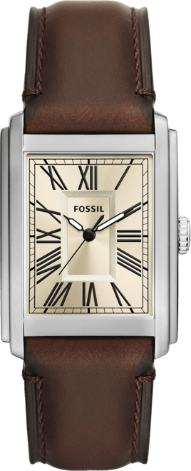 Men's Carraway Three-Hand Brown Leather Watch, 30mm