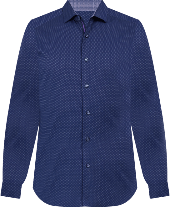 Men's Dot-Print Wrinkle-Free Dress Shirt