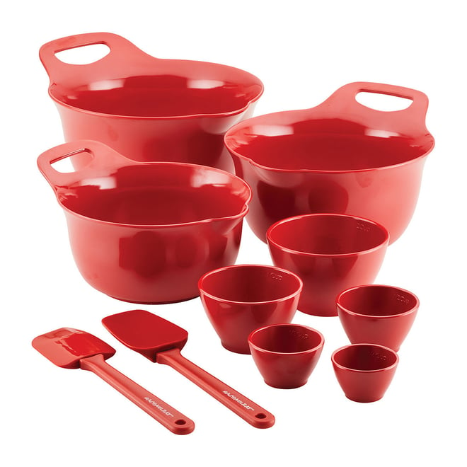 Stainless Steel Measuring Cups And Spoons Silicone Handle New Stackable 10  Piece