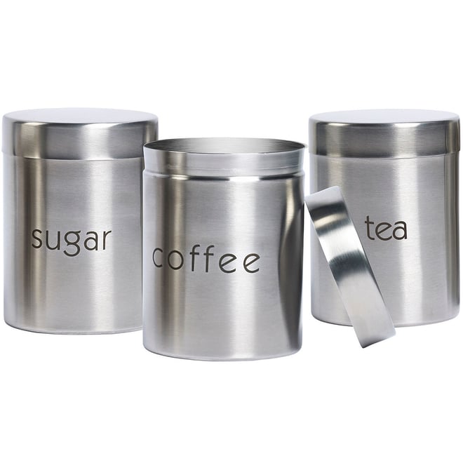 Basic Essentials® 3-pc. Stainless Steel Canister Set, Color