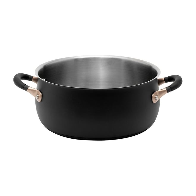 Zavor Noir Cast Aluminum Ceramic Nonstick Dutch Oven with Lid 7 qt - Black