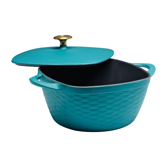 Tramontina Prisma 7 qt Enameled Cast Iron Covered Square Dutch Oven Teal