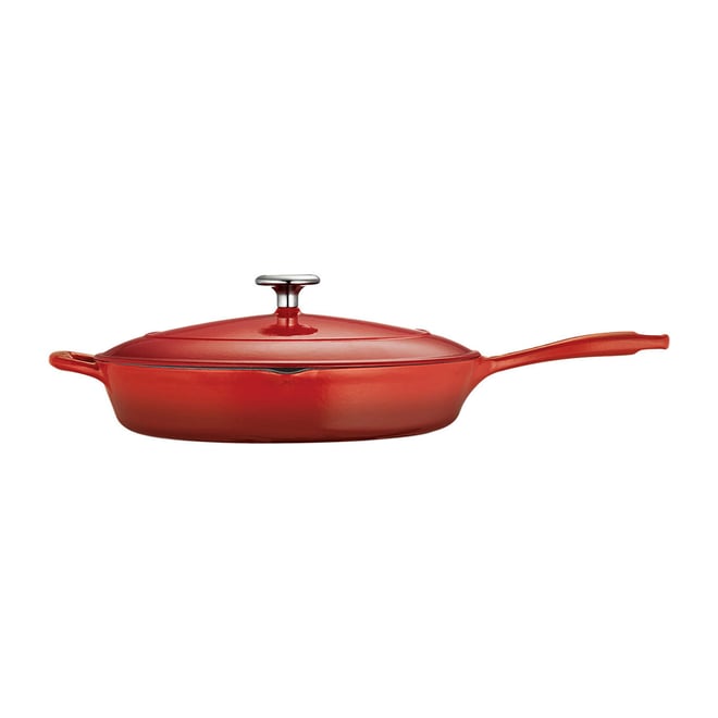 Rachael Ray Nitro Cast Iron Skillet 12-in ,Red