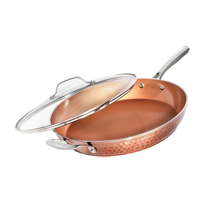 Gotham Steel Copper Cast Textured 10 Piece Nonstick Cookware Set, Stay Cool  Handles, Oven & Dishwasher Safe & Reviews