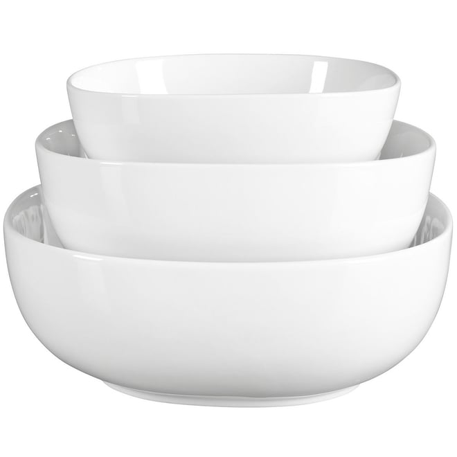 Denmark 3PC White Porcelain Soft Square Serving Bowl - 3 Piece