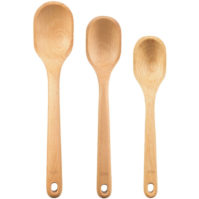 Left-Handed Wood Spatula and Cook Spoons 3-PC Set