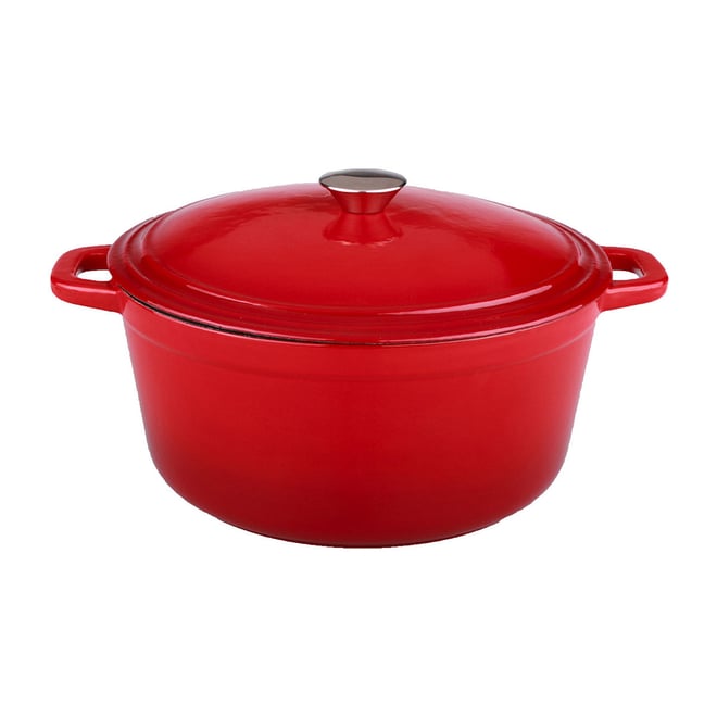 BergHOFF Neo 8 qt Cast Iron Oval Covered Casserole, Red