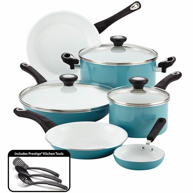 Farberware Glide Copper Ceramic 10-pc. Nonstick Cookware Set, Color: Black  - JCPenney