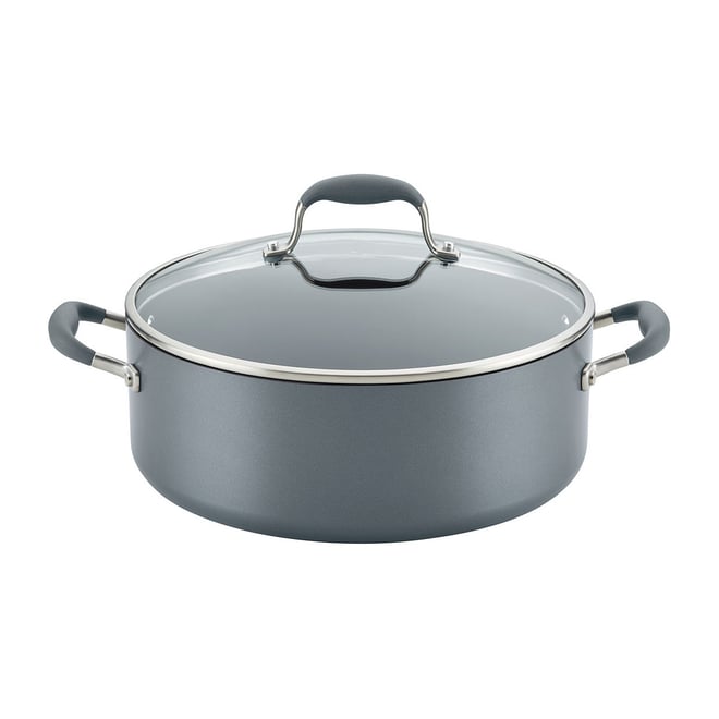 Calphalon USA Anodized 8 Qt Stock Pot Lid with Stainless Pasta Steamer  Insert