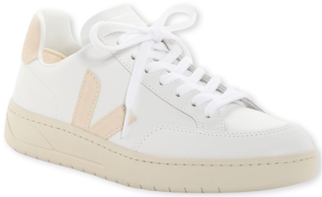(取寄) ヴェジャ レディース V-12 VEJA women VEJA V-12 Extra White/Sable Women's V-12 Extra White Leather Sustainable Shoes Veja Women's V