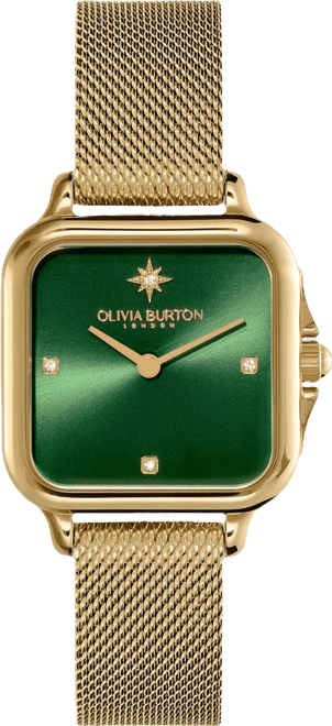 Women's Grosvenor Soft Square Gold-Tone Stainless Steel Mesh Bracelet Watch 28mm