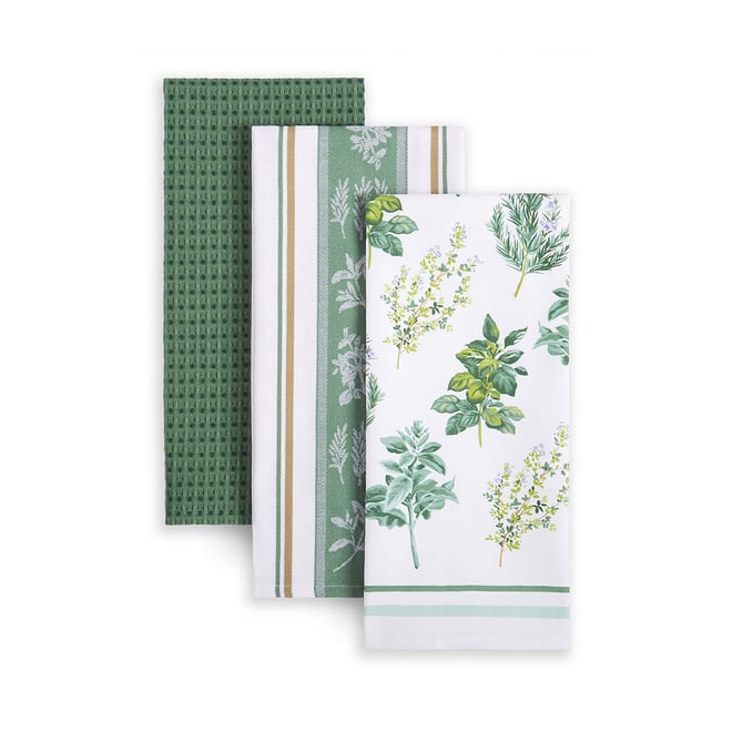 Martha Stewart Succulents Kitchen Towel Set 2-Pack 16X28, Green