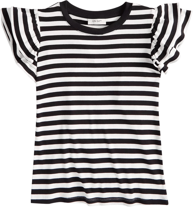 Women's Flutter-Sleeve Ribbed Top, Created for Macy's