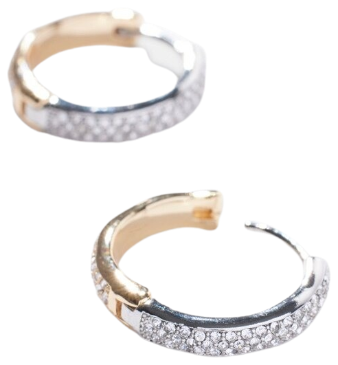Reversible Small Pave Hoop Earrings