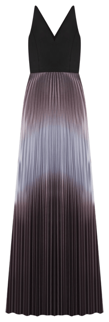 open lace back dress Shimmer Brown Pleated Halter Neck Maxi Dress Large