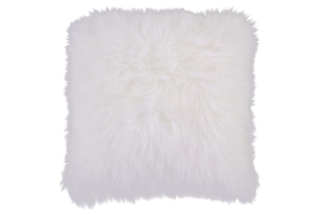 IVORY FUR LUMBAR PILLOW