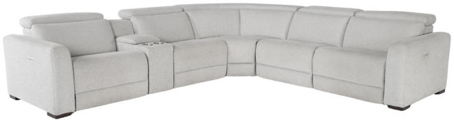 Chanel grey 6 piece deals power reclining sectional