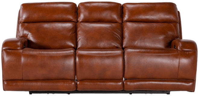 Amala Brown Leather Reclining Swivel Arm Chair with Adjustable Headrest And  Ottoman