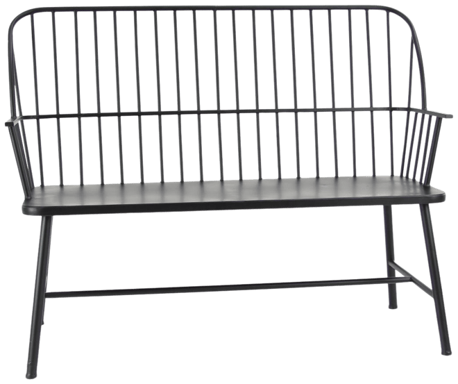 Windsor metal stack patio loveseat hot sale bench black